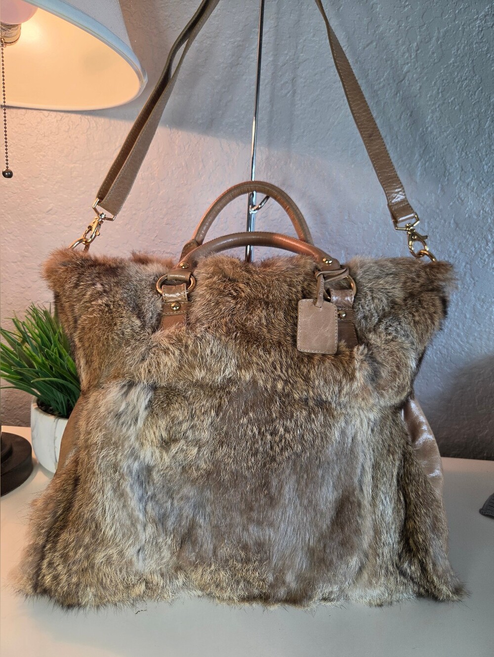 Rookism by Rookie Bud Faux Fur Two-Way Convertible Tote Travel Bag